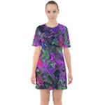 Neon Aquarium Sixties Short Sleeve Mini Dress