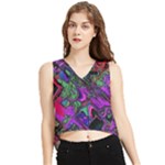 Neon Aquarium V-Neck Cropped Tank Top