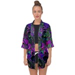 Neon Aquarium Open Front Chiffon Kimono