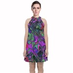 Neon Aquarium Velvet Halter Neckline Dress 