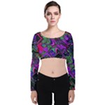 Neon Aquarium Velvet Long Sleeve Crop Top