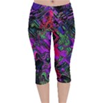 Neon Aquarium Velvet Capri Leggings 