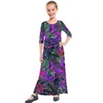 Neon Aquarium Kids  Quarter Sleeve Maxi Dress