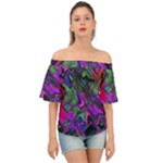 Neon Aquarium Off Shoulder Short Sleeve Top