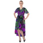 Neon Aquarium Front Wrap High Low Dress