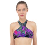 Neon Aquarium High Neck Bikini Top