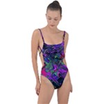 Neon Aquarium Tie Strap One Piece Swimsuit