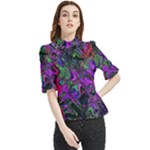 Neon Aquarium Frill Neck Blouse