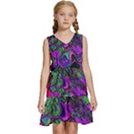 Neon Aquarium Kids  Sleeveless Tiered Mini Dress