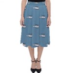Cartoon Sketchy Helicopter Drawing Motif Pattern Classic Midi Skirt