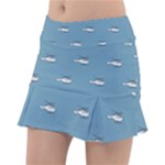 Cartoon Sketchy Helicopter Drawing Motif Pattern Classic Tennis Skirt