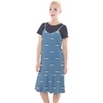 Cartoon Sketchy Helicopter Drawing Motif Pattern Camis Fishtail Dress