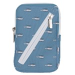 Cartoon Sketchy Helicopter Drawing Motif Pattern Belt Pouch Bag (Large)