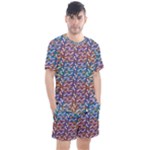 Colorful Flowers Men s Mesh Tee and Shorts Set
