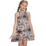 Digital Illusion Kids  Halter Collar Waist Tie Chiffon Dress