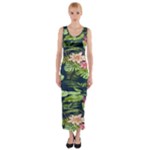 Flowers Pattern Fitted Maxi Dress