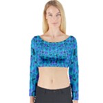 Blue In Bloom On Fauna A Joy For The Soul Decorative Long Sleeve Crop Top
