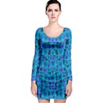 Blue In Bloom On Fauna A Joy For The Soul Decorative Long Sleeve Bodycon Dress