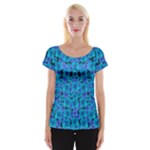 Blue In Bloom On Fauna A Joy For The Soul Decorative Cap Sleeve Top