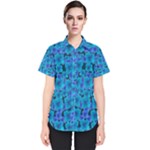 Blue In Bloom On Fauna A Joy For The Soul Decorative Women s Short Sleeve Shirt