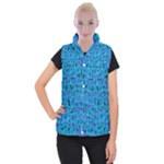 Blue In Bloom On Fauna A Joy For The Soul Decorative Women s Button Up Vest