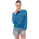 Blue In Bloom On Fauna A Joy For The Soul Decorative Banded Bottom Chiffon Top