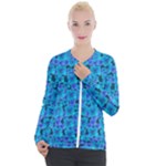 Blue In Bloom On Fauna A Joy For The Soul Decorative Casual Zip Up Jacket