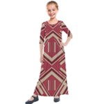 Abstract pattern geometric backgrounds   Kids  Quarter Sleeve Maxi Dress