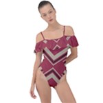 Abstract pattern geometric backgrounds   Frill Detail One Piece Swimsuit