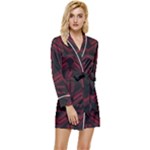Abstract pattern geometric backgrounds   Long Sleeve Satin Robe