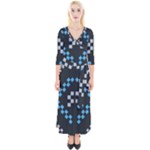 Abstract pattern geometric backgrounds   Quarter Sleeve Wrap Maxi Dress