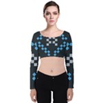 Abstract pattern geometric backgrounds   Velvet Long Sleeve Crop Top