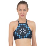 Abstract pattern geometric backgrounds   Racer Front Bikini Top