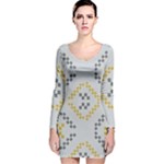 Abstract pattern geometric backgrounds   Long Sleeve Velvet Bodycon Dress