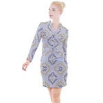 Abstract pattern geometric backgrounds   Button Long Sleeve Dress