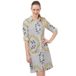 Abstract pattern geometric backgrounds   Long Sleeve Mini Shirt Dress