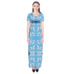 Folk flowers print Floral pattern Ethnic art Short Sleeve Maxi Dress