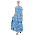 Folk flowers print Floral pattern Ethnic art Half Sleeves Maxi Dress