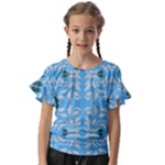 Folk flowers print Floral pattern Ethnic art Kids  Cut Out Flutter Sleeves