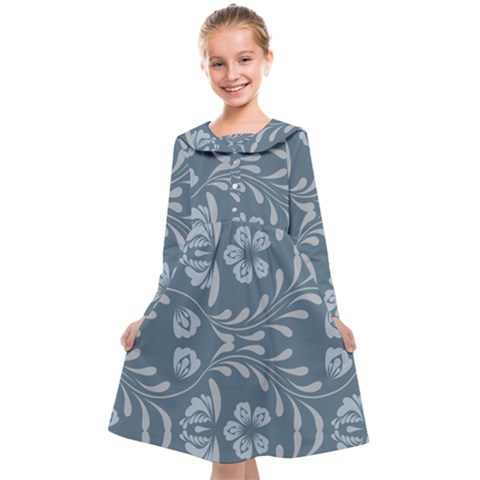 Folk flowers print Floral pattern Ethnic art Kids  Midi Sailor Dress from ArtsNow.com