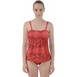 Folk flowers print Floral pattern Ethnic art Twist Front Tankini Set