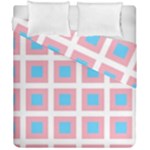 Trans Flag Squared Plaid Duvet Cover Double Side (California King Size)