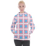 Trans Flag Squared Plaid Women s Hooded Pullover