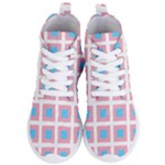 Trans Flag Squared Plaid Women s Lightweight High Top Sneakers