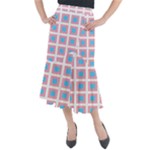 Trans Flag Squared Plaid Midi Mermaid Skirt