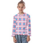 Trans Flag Squared Plaid Kids  Frill Detail Tee