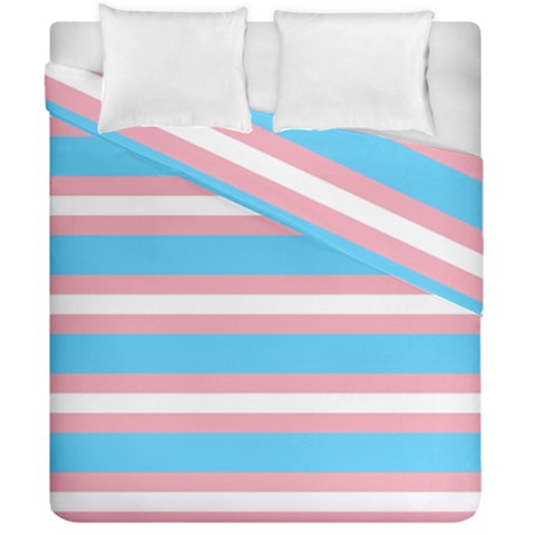 Trans Flag Stripes Duvet Cover Double Side (California King Size) from ArtsNow.com