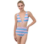 Trans Flag Stripes Tied Up Two Piece Swimsuit