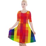 Pride Plaid Quarter Sleeve A-Line Dress