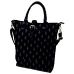 Sketchy Style Funny Skeletons Motif Drawing Buckle Top Tote Bag